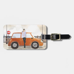 Woman Drinking Luggage Tag