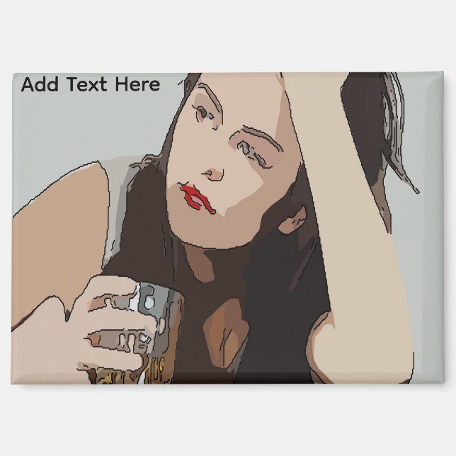 Woman Drinking Whisky Magnet (Front)