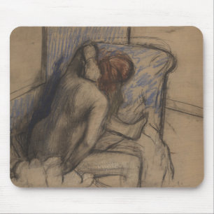 Woman Drying Her Hair Mouse Pad