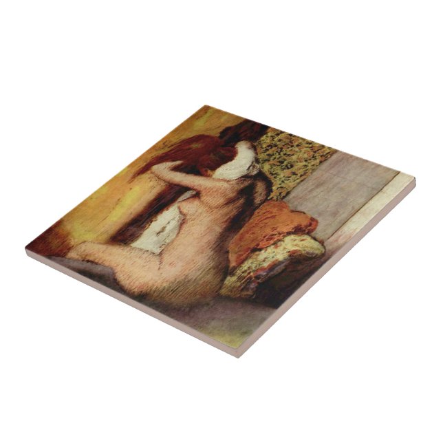 Woman Drying Her Neck Tile (Side)