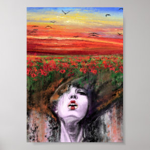 Woman Earth - Nature - Original Art Painting Poster
