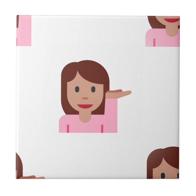 woman emoji ceramic tile (Front)