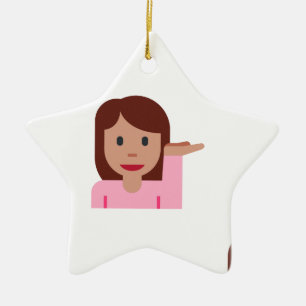 woman emoji ceramic tree decoration