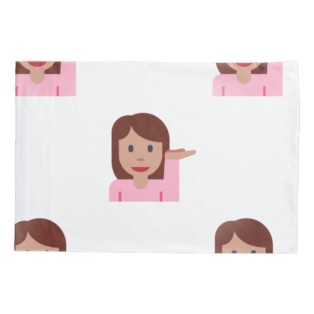 woman emoji pillowcase pillow case (Back)