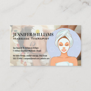 Woman Enjoying Back Massage Spa Day Business Card