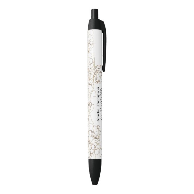 Woman Entrepreneur Elegant Branding Black Ink Pen (Bottom (Vertical))