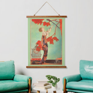 Woman Exotic Vintage Painting Hanging Tapestry