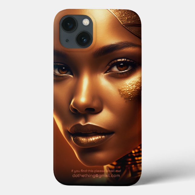 Woman Face Gold Makeup Portrait Case-Mate iPhone Case (Back)