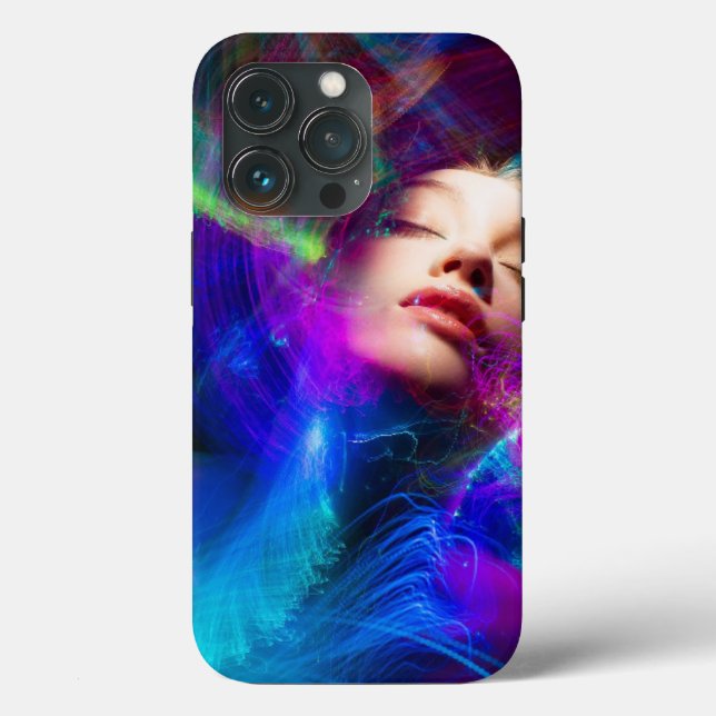 Woman-face-light-painting-light Case-Mate iPhone Case (Back)