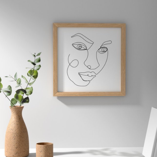 Woman Face Line Art Black and White Poster (Creator Uploaded)