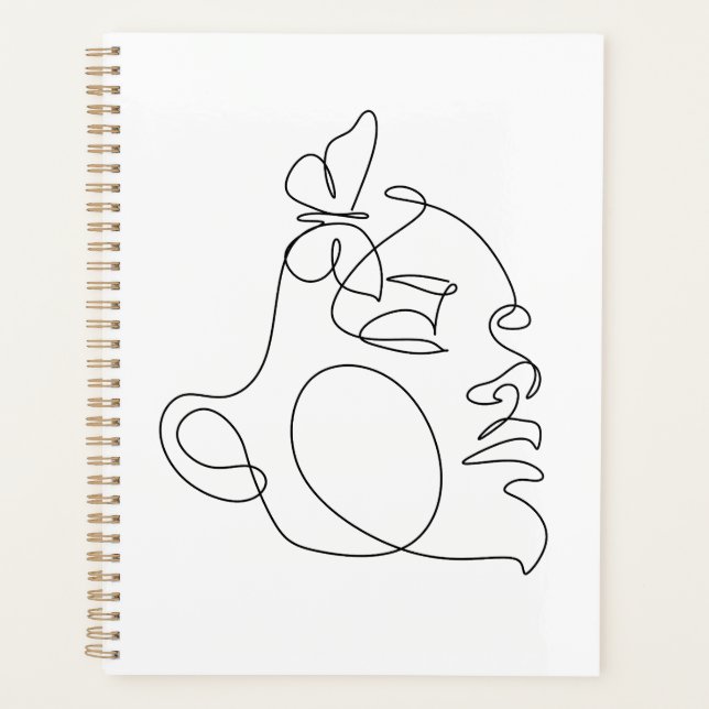 Woman Face Line Art Planner (Front)