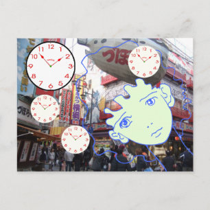 woman face MANGA  comics Postcard