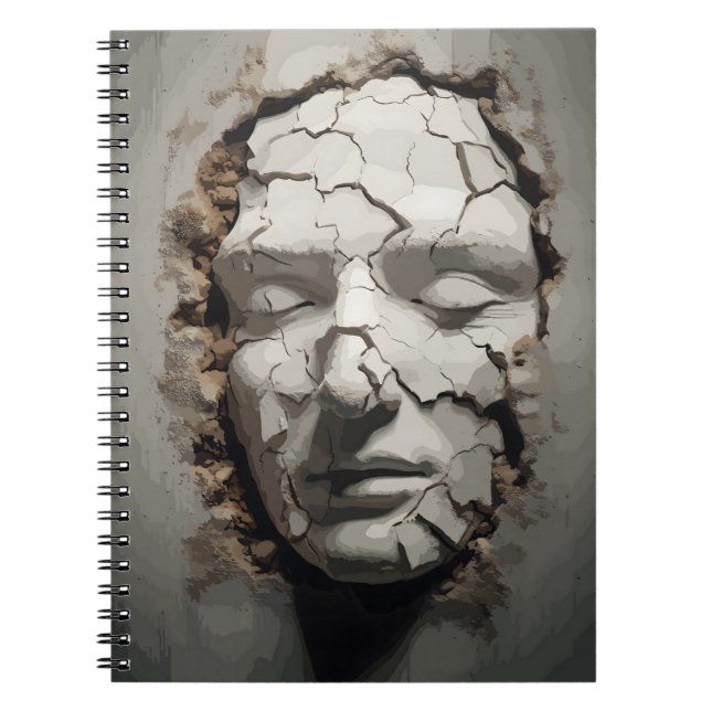 Woman Face Protruding From The Old Plaster  Notebook (Front)