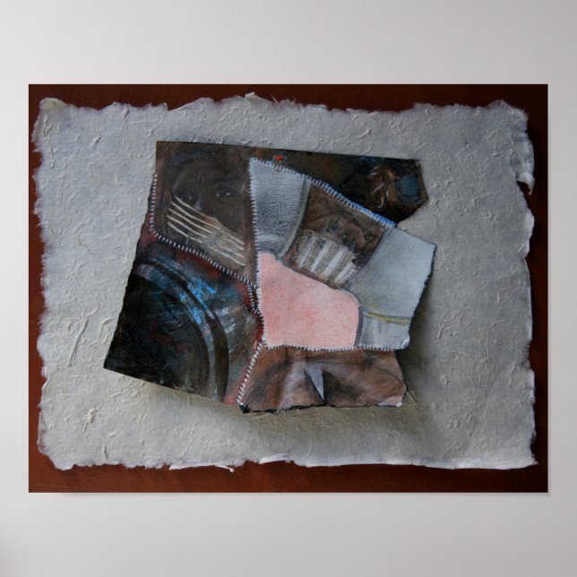 Woman face, scratches, tears Collage - Poster (Front)