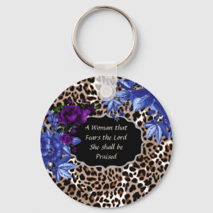 Woman Fears the Lord Animal Print  Key chain