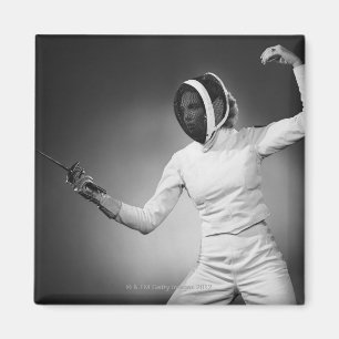Woman Fencing Magnet