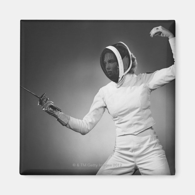 Woman Fencing Magnet (Front)