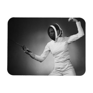 Woman Fencing Magnet