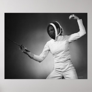 Woman Fencing Poster