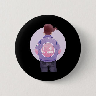 Woman Fight Overdose Purple Ribbon Overdose Awaren 6 Cm Round Badge
