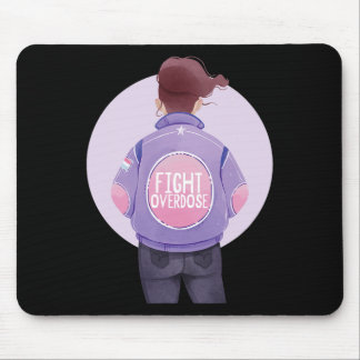 Woman Fight Overdose Purple Ribbon Overdose Awaren Mouse Pad