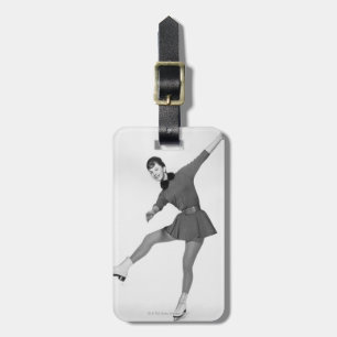 Woman Figure Skating Luggage Tag