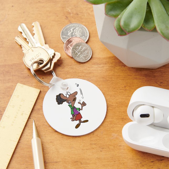 Woman Flipping A Coin Key Ring (Creator Uploaded)