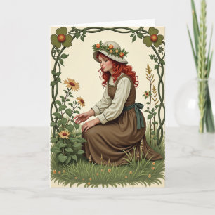 Woman Floral Beauty Scene Card