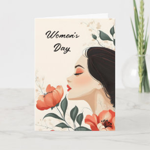 Woman Flower Delicate Women's Day Holiday Card
