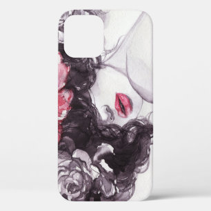 Woman Flowers, Fashion Watercolor Background. iPhone 12 Case