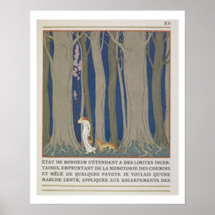 Woman followed by a Leopard, illustration from 'Le Poster