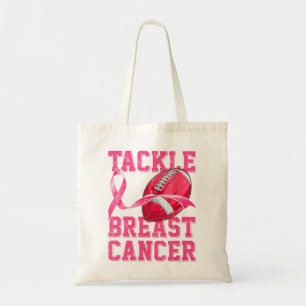 Woman Football Tackle Breast Cancer Awareness Pink Tote Bag