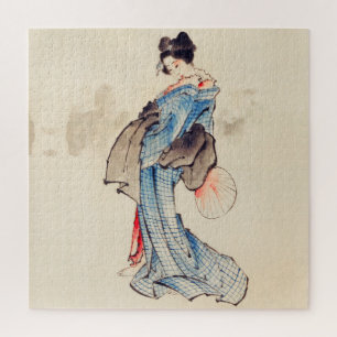 Woman Full-Length Portrait by Katsushika Hokusai Jigsaw Puzzle