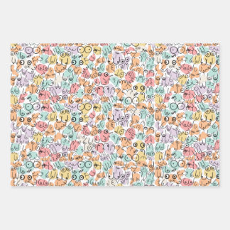 woman fun gift wrapping paper sheet