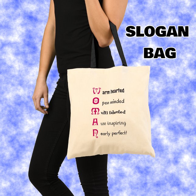 WOMAN fun text positive attitude Tote Bag (Creator Uploaded)