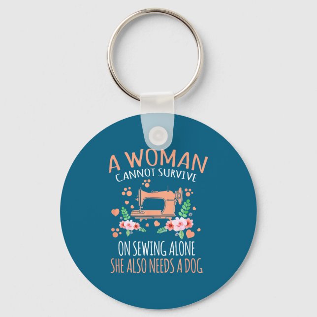Woman Funny Sewing Quote  Key Ring (Front)