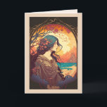 Woman Gazing Beautiful Sunset Custom Birthday Card<br><div class="desc">Woman Gazing Beautiful Sunset Custom Birthday Card</div>