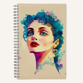 Woman gazing through the lens...Spiral Notebook