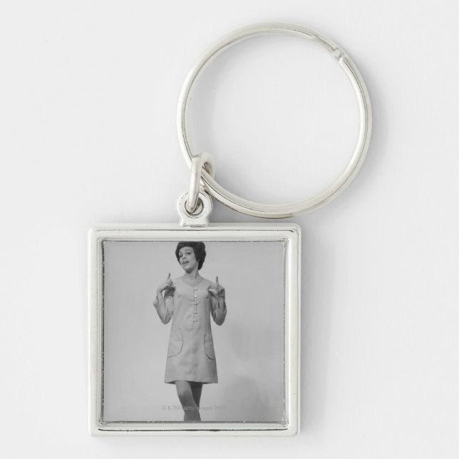 Woman Gesturing Key Ring (Front)