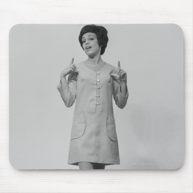Woman Gesturing Mouse Pad (Front)
