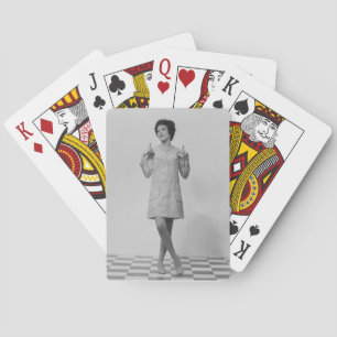 Woman Gesturing Playing Cards