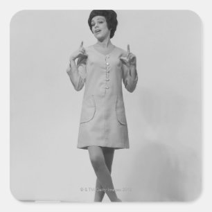 Woman Gesturing Square Sticker