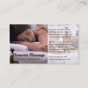 Woman Getting a Massage at the Spa Business Card