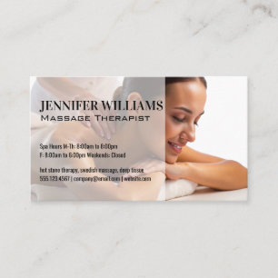 Woman Getting Back Massage   Spa Business Card