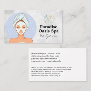 Woman Getting Spa Facial Beauty Restoration Business Card