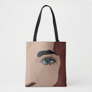 Woman Girl Face Eye Tote Bag