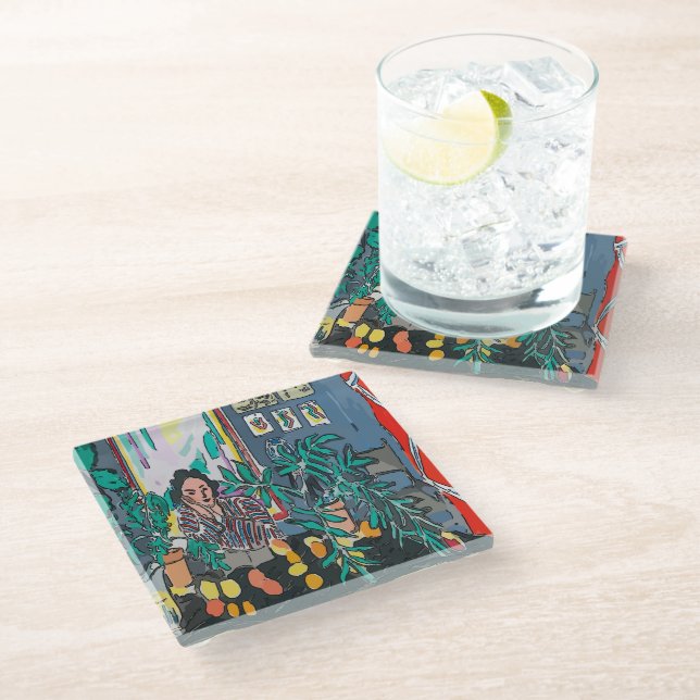 Woman  Glass Coaster (Angled)