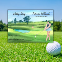 Woman Golf Player Hitting Sixty 60th Birthday