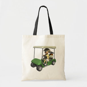 Woman Golfer Cart Tote Bag