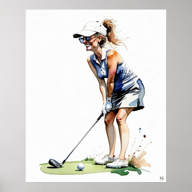Woman Golfer - Golf Art Print (Front)
